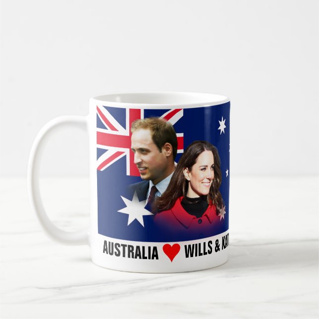 Café Austrália ama a caneca de William & de Kate (Esquerda)