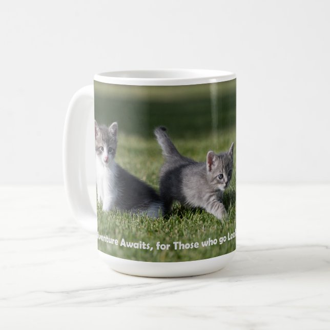Café Aventura aguarda a caneca de gato (Frente Esquerda)