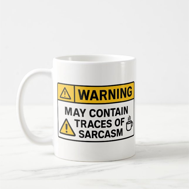 Café Aviso: Sarcasmo Interno – Caneca de Escritório (Esquerda)