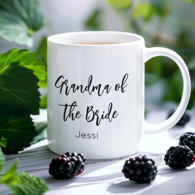 Café Avó da Noiva Caneca de Casamento Preta e Branca (Criador carregado)