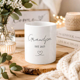 Café Avô Minimalista Ano EST Caneca de Presente Perso
