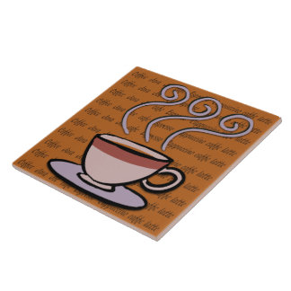 Café - azulejo Pastel/Trivet do design da caneca