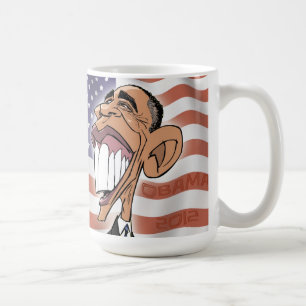 Café Bandeira da caneca dos desenhos animados de Barack