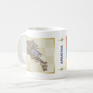 Café Bandeira de Arménia + Caneca do mapa