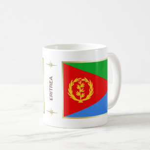 Café Bandeira de Eritrea + Caneca do mapa