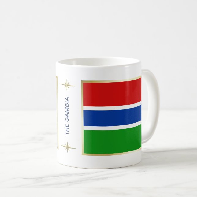 Café Bandeira de Gambia + Caneca do mapa (Frente Esquerda)