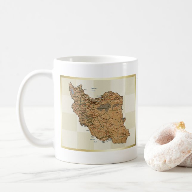 Café Bandeira de Irã + Caneca do mapa (Com Donut)