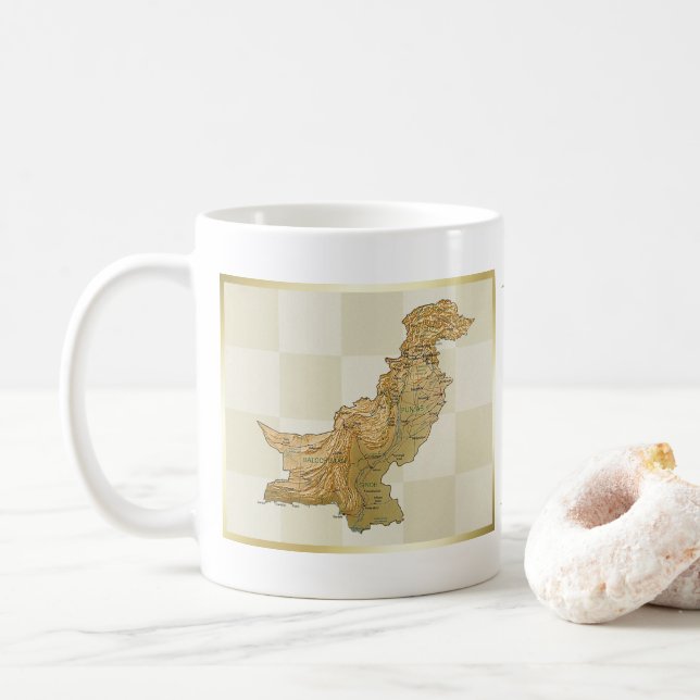 Café Bandeira de Paquistão + Caneca do mapa (Com Donut)
