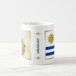 Café Bandeira de Uruguai + Caneca do mapa