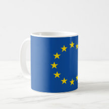 Bandeira européia abstrata, caneca poli da arte de