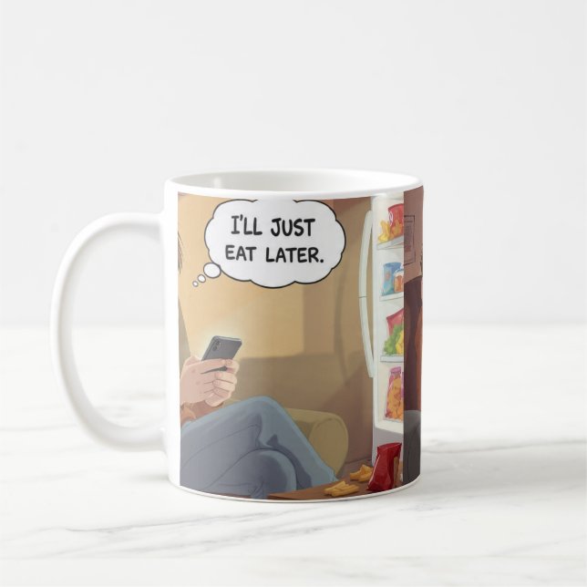 Café Batata de Sofá & Lanches – Caneca Divertida e Rela (Esquerda)