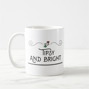 Café Bêbado e Radiante Caneca de Luzes Festivas de Fi