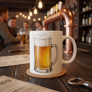 Café Bebedor de Caneca de Cerveja Fria Espumante