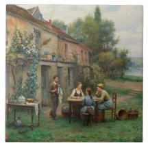 Café bebendo no Jardim (Paisagem Francesa)