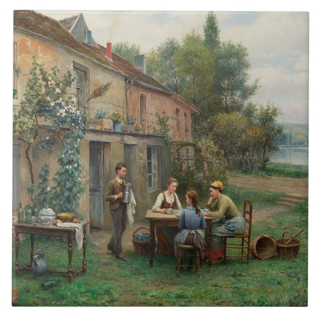 Café bebendo no Jardim (Paisagem Francesa) (Frente)