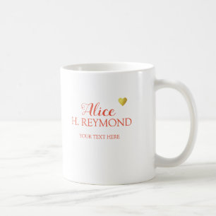 Café Bela caneca com seu nome e coração de amor