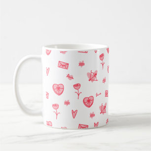 Café Bilhetes de Amor & Doces Travessuras Caneca Clássi