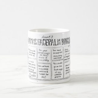 Café Bingo de Comms Facepalm em volta da caneca 3