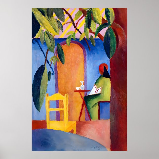 Café Bliss de August Macke Impressão de Arte Alemã (Frente)