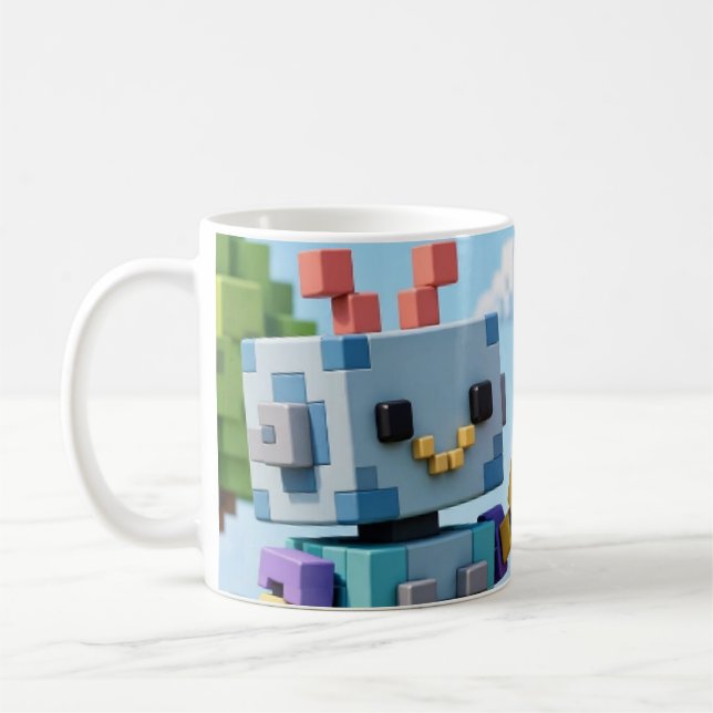 Café Block by Block — Caneca Construtor de Robô Voxel (Esquerda)