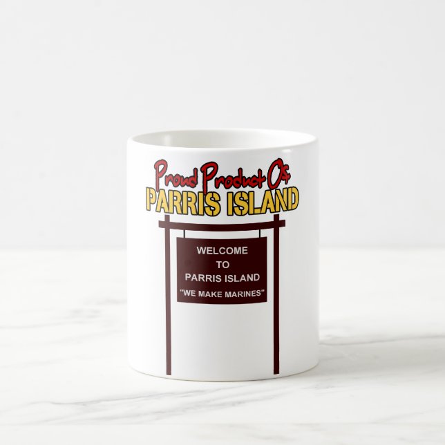 Café "Boa vinda à ilha" 11oz de Parris. Caneca branca (Centro)