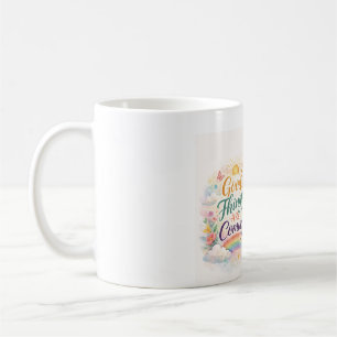 Café Boas Coisas Estão Por Vir – Caneca de Citação Insp