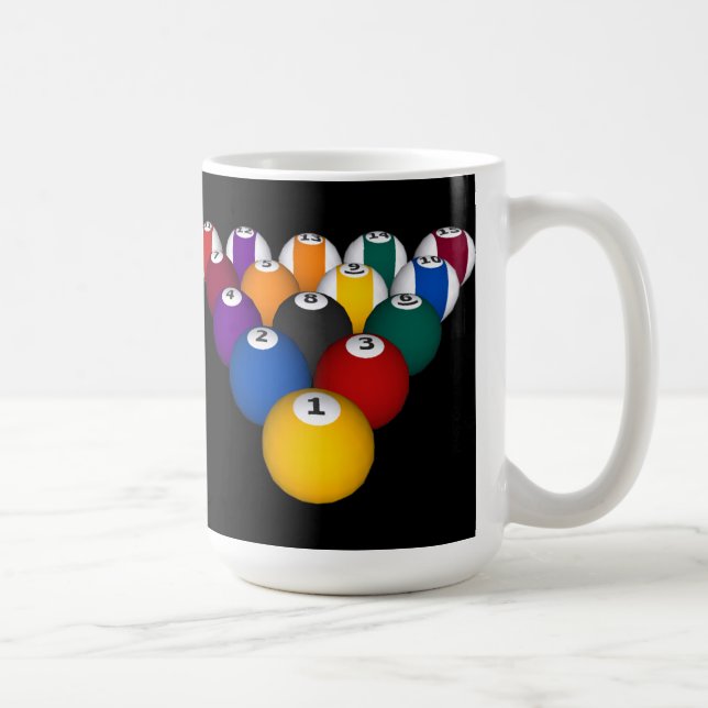 Café Bolas de piscina: Bilhar: Caneca de café: Bolas de (Direita)