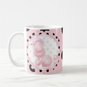 Café Bolinhas cor-de-rosa do rosa do copo da caneca de