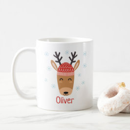 Café Bonita Reindeer de Natal Personalizada Caneca de N