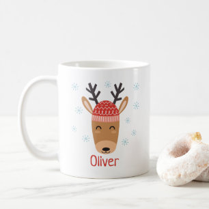 Café Bonita Reindeer de Natal Personalizada Caneca de N