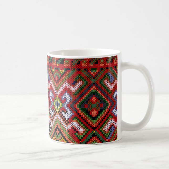 Café Bordado de Ponto Cruz Ucraniano Caneca de Páscoa (Direita)