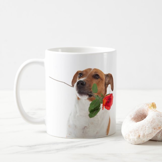 Café Boris - Jack Russell Terrier - caneca do rosa de (Com Donut)