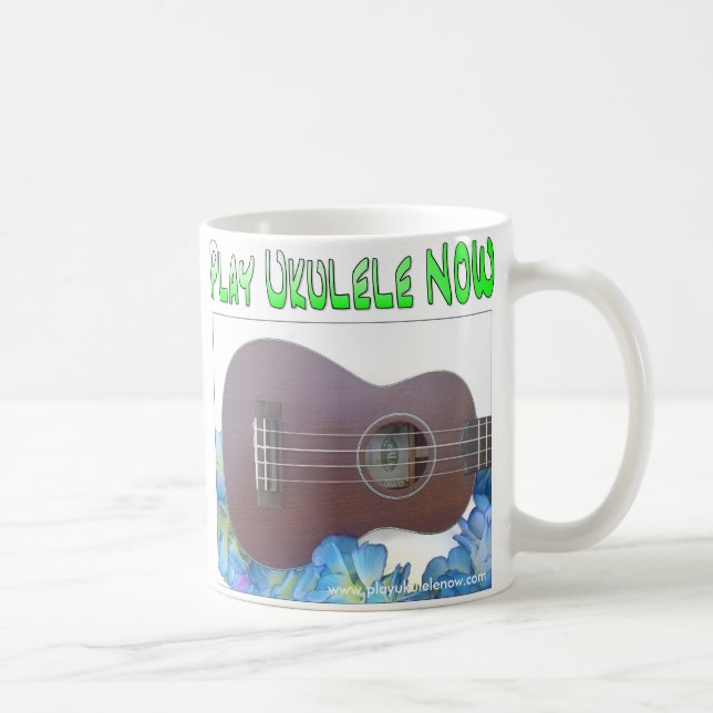 Café Branco de 11 onças do jogo do ukulele caneca (Direita)