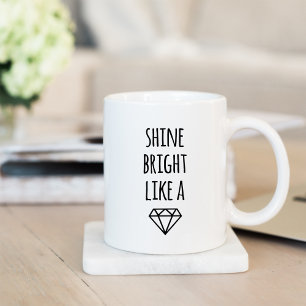 Café Brilho Brilhante como uma caneca de diamante