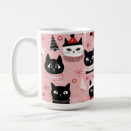 Café Brincadeiras de Natal retrógradas na caneca rosa