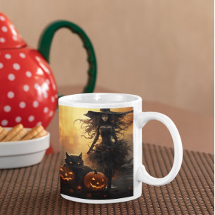 Café Bruxa de Halloween Assustadora 23 Caneca