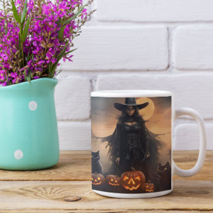Café Bruxa de Halloween Assustadora 28 Caneca