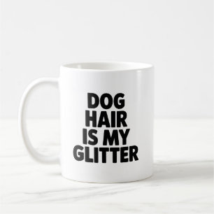 Café Cabelo de Cachorro é Meu Purpurina Caneca Engraçad