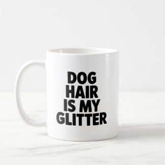Café Cabelo de Cachorro é Meu Purpurina Caneca Engraçad