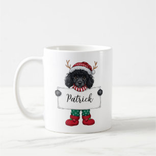 Café Cachorro de Poodle Personalizado Caneca de Natal