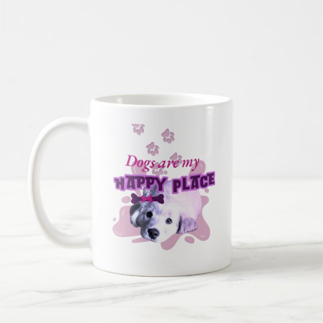 Café Cachorros são uma caneca de lugar feliz (Esquerda)