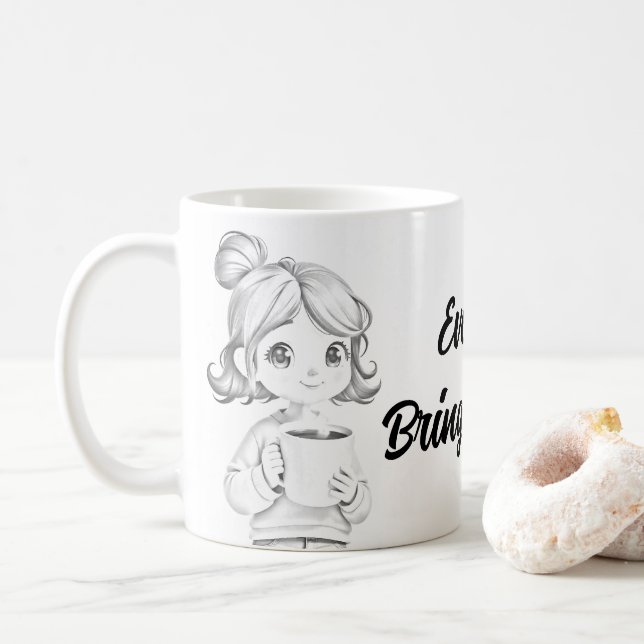 Café Cada Sip traz uma caneca de sorriso (Com Donut)
