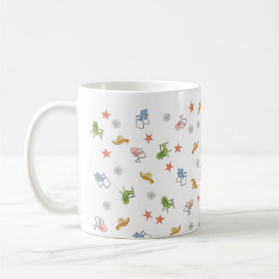 Café Cadeira de Verão Diversão Padrão Caneca