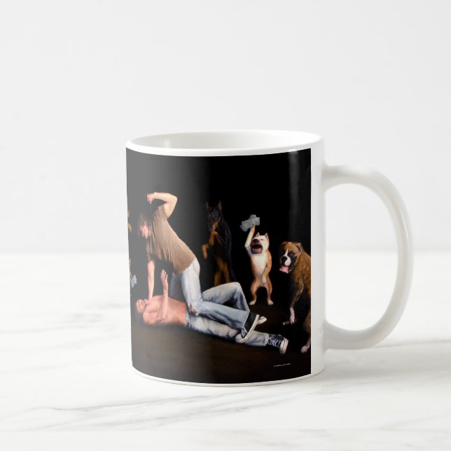 Café Cães na caneca de Manfight (Direita)
