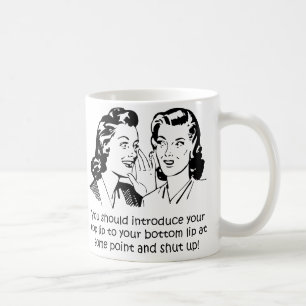Café Calar Boca Caneca Engraçada ou Caneca de Viagem