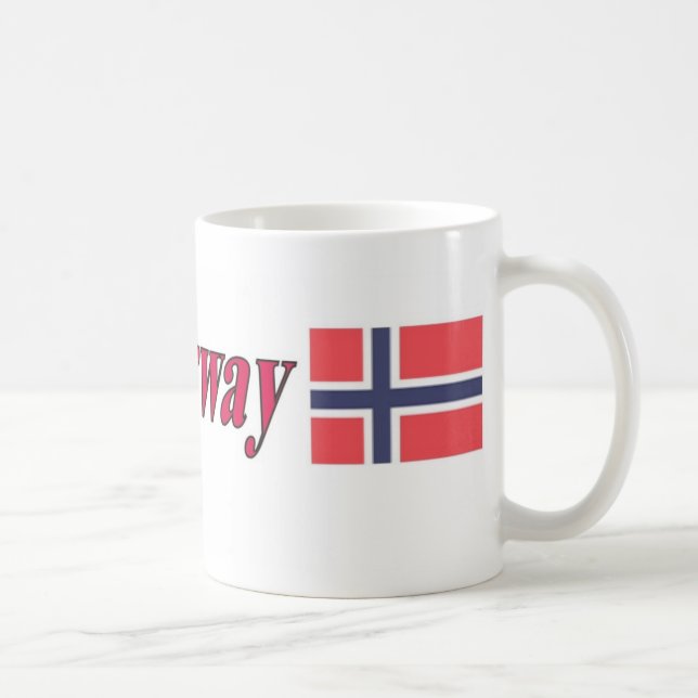 Café caneca 11oz com design da bandeira de Noruega da (Direita)