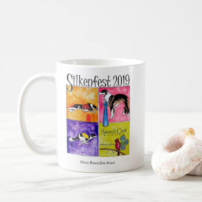 Café Caneca 2019 do logotipo de Silkenfest 2 (Com Donut)
