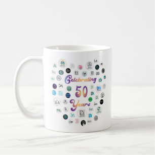 Café Caneca 50 Logotipos Aniversário de 50 anos