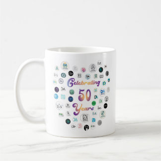 Café Caneca 50 Logotipos Aniversário de 50 anos