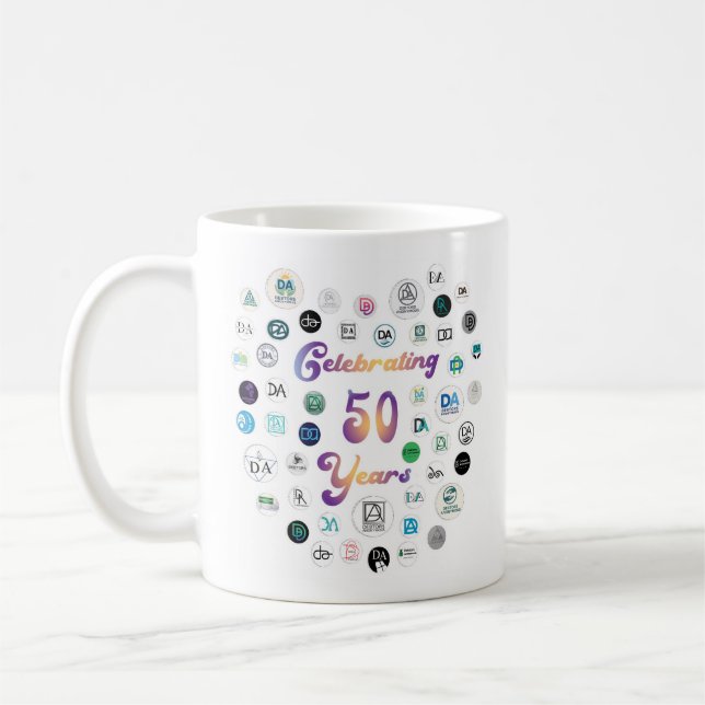 Café Caneca 50 Logotipos Aniversário de 50 anos  (Esquerda)